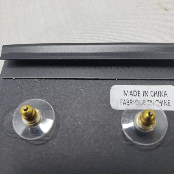 Halogen Matt gold stud pierced earring - Picture 4 of 4